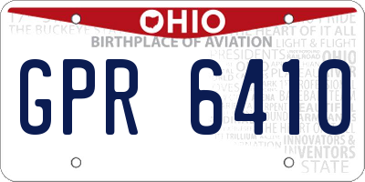 OH license plate GPR6410