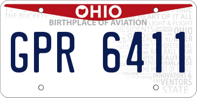 OH license plate GPR6411