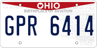 OH license plate GPR6414