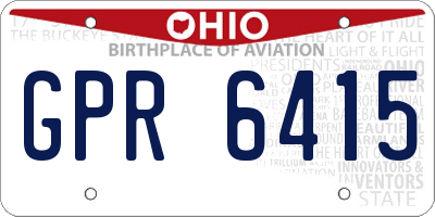 OH license plate GPR6415