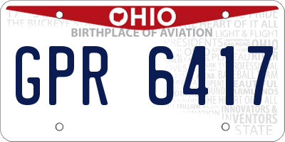OH license plate GPR6417