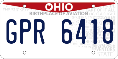 OH license plate GPR6418