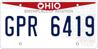 OH license plate GPR6419