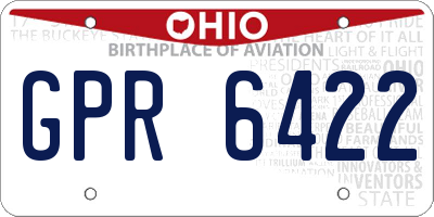 OH license plate GPR6422