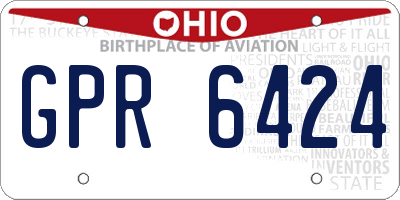 OH license plate GPR6424