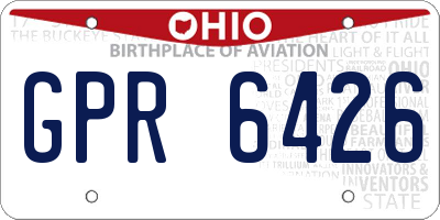 OH license plate GPR6426