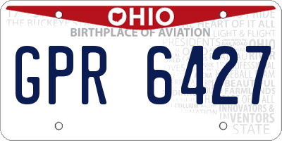 OH license plate GPR6427