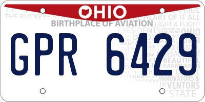 OH license plate GPR6429