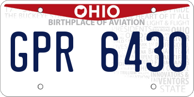 OH license plate GPR6430