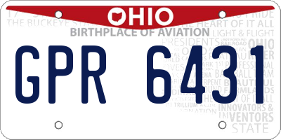 OH license plate GPR6431