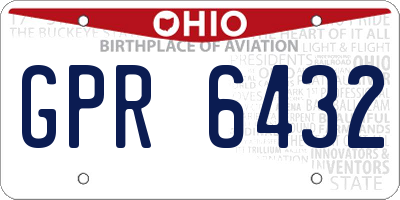 OH license plate GPR6432