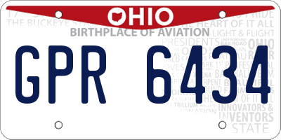 OH license plate GPR6434