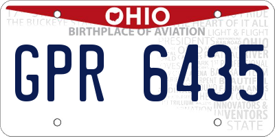 OH license plate GPR6435