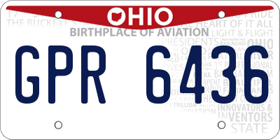 OH license plate GPR6436