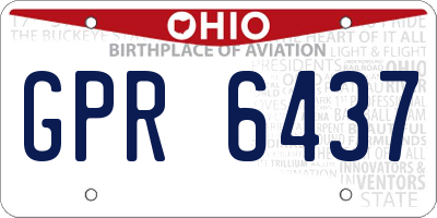 OH license plate GPR6437