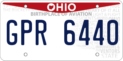 OH license plate GPR6440