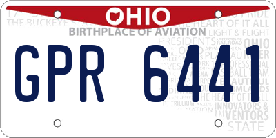 OH license plate GPR6441