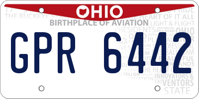 OH license plate GPR6442