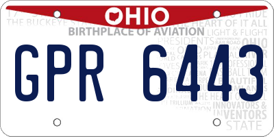 OH license plate GPR6443
