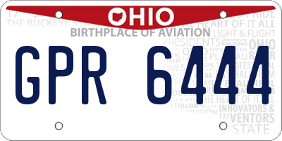 OH license plate GPR6444