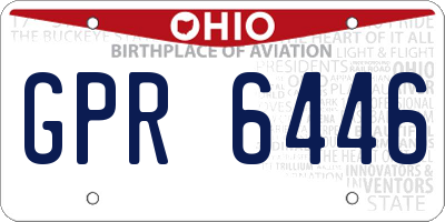 OH license plate GPR6446