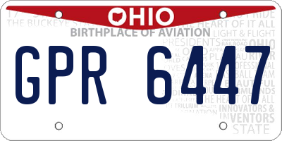 OH license plate GPR6447