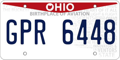 OH license plate GPR6448