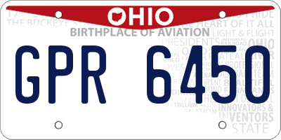 OH license plate GPR6450