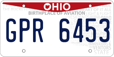 OH license plate GPR6453