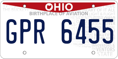 OH license plate GPR6455