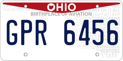 OH license plate GPR6456