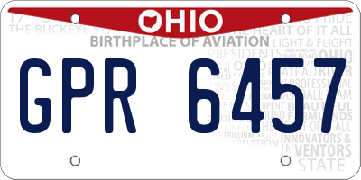 OH license plate GPR6457