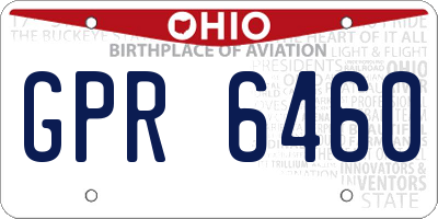 OH license plate GPR6460