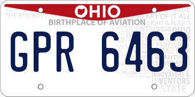 OH license plate GPR6463