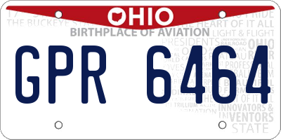 OH license plate GPR6464