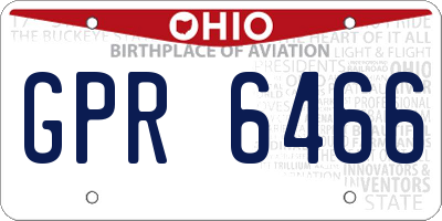 OH license plate GPR6466