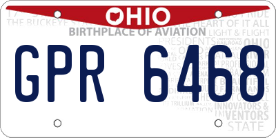 OH license plate GPR6468