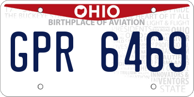 OH license plate GPR6469