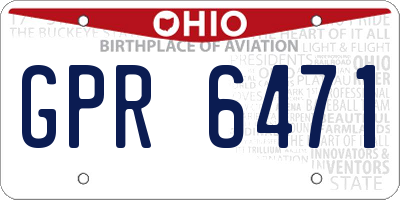 OH license plate GPR6471