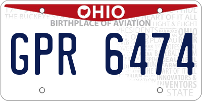 OH license plate GPR6474