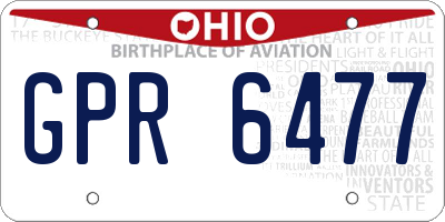 OH license plate GPR6477