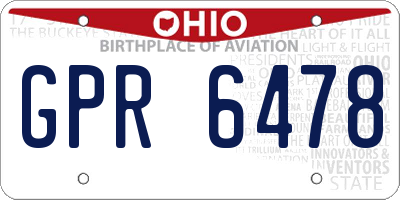 OH license plate GPR6478