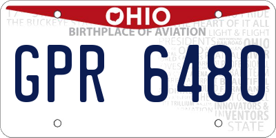 OH license plate GPR6480