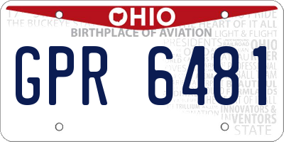 OH license plate GPR6481