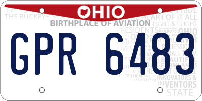 OH license plate GPR6483
