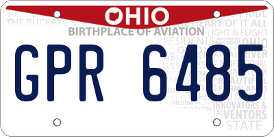 OH license plate GPR6485