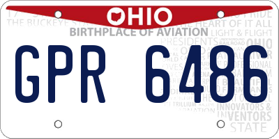OH license plate GPR6486