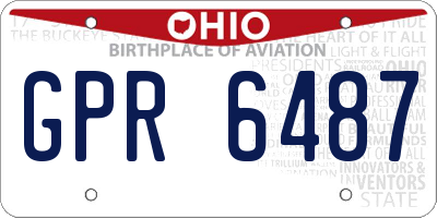 OH license plate GPR6487