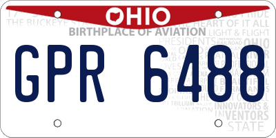 OH license plate GPR6488
