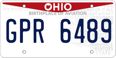 OH license plate GPR6489